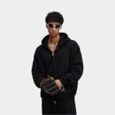 Unisex Übergroße Langarm Jacke mit Reißverschluss