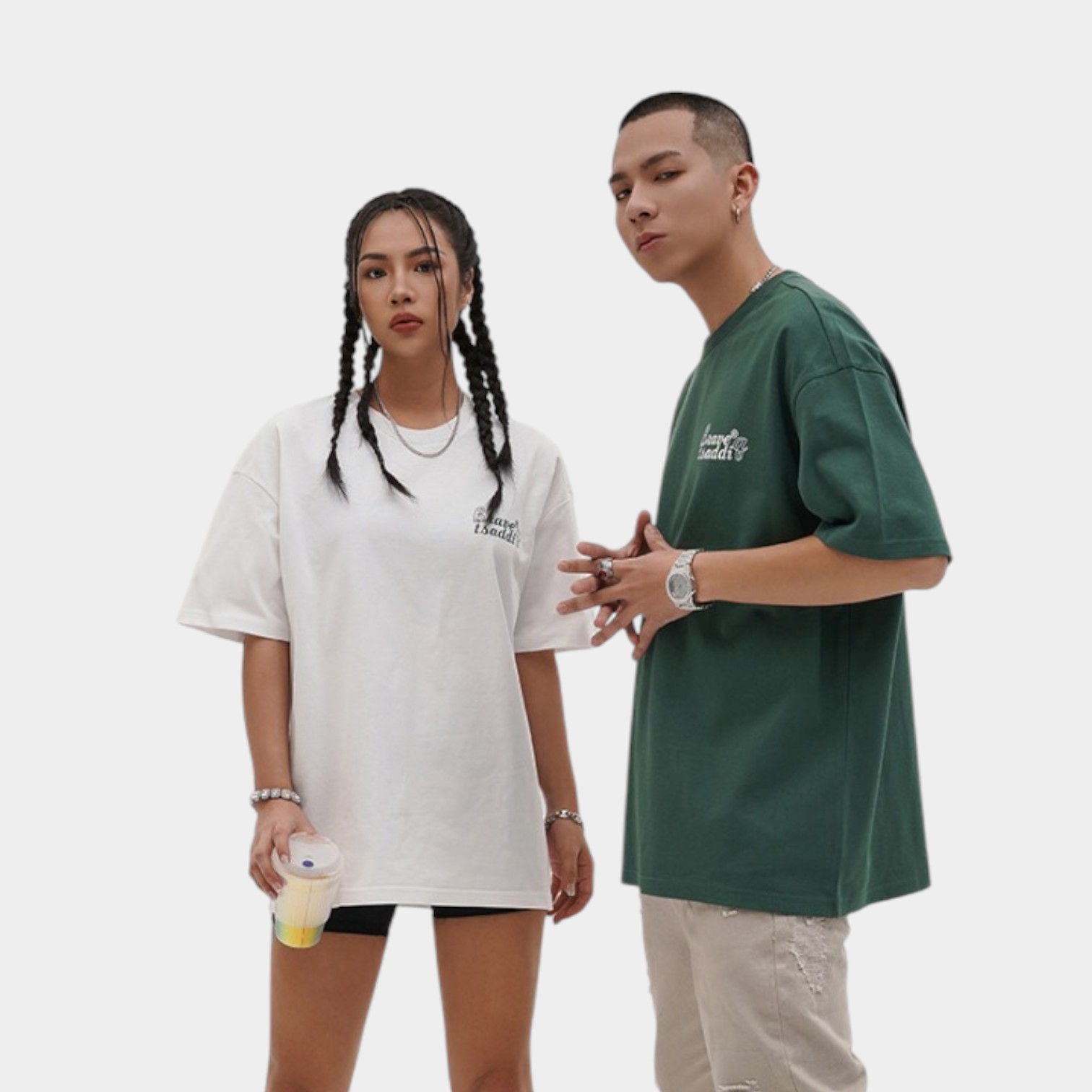 Unisex T-Shirt mit Textdruck und kurzen Ärmeln