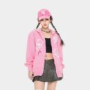 Anime-/Cartoon-Print Jacke für Damen mit langen Ärmeln und Reißverschluss