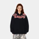 OREETA American trendy letter printed hooded sweatshirt men and women trendy hiphop street retro pullover top