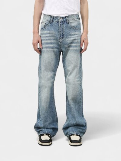 Nirben Denim | American Jeans Men's Washed Loose Straight Pants High Street Fashion Brand Joker Pants