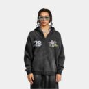 Herren Jacke mit künstlerischem Druck, langen Ärmeln und Reißverschluss