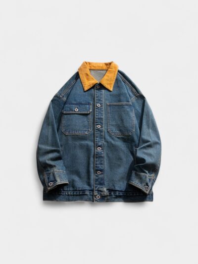 Customized processing and proofing, customized American denim baseball jacket for men, spring and autumn loose high-end casual jacket