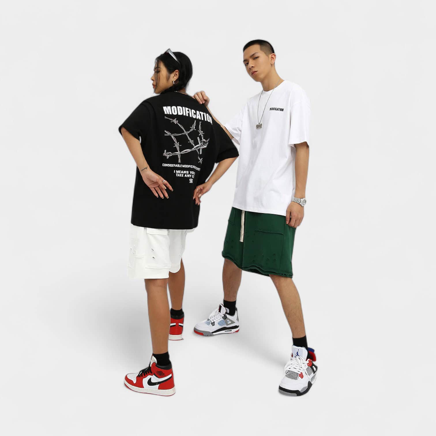 Unisex T-Shirt mit künstlerischem Aufdruck und kurzen Ärmeln – Bild 3