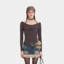 Gestreiftes Damen Langarm T-Shirt