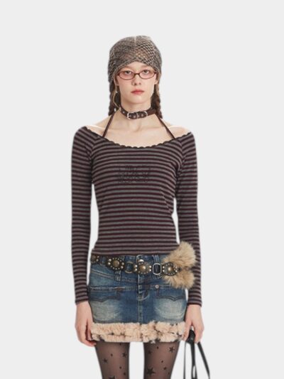 Women's Striped pattern Long sleeves T-Shirt