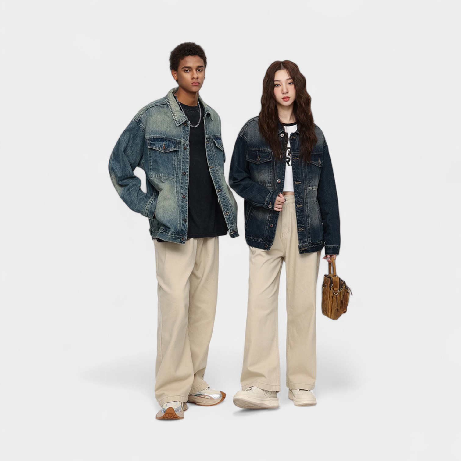 Unisex Oversized Jeansjacke mit langen Ärmeln – Bild 3