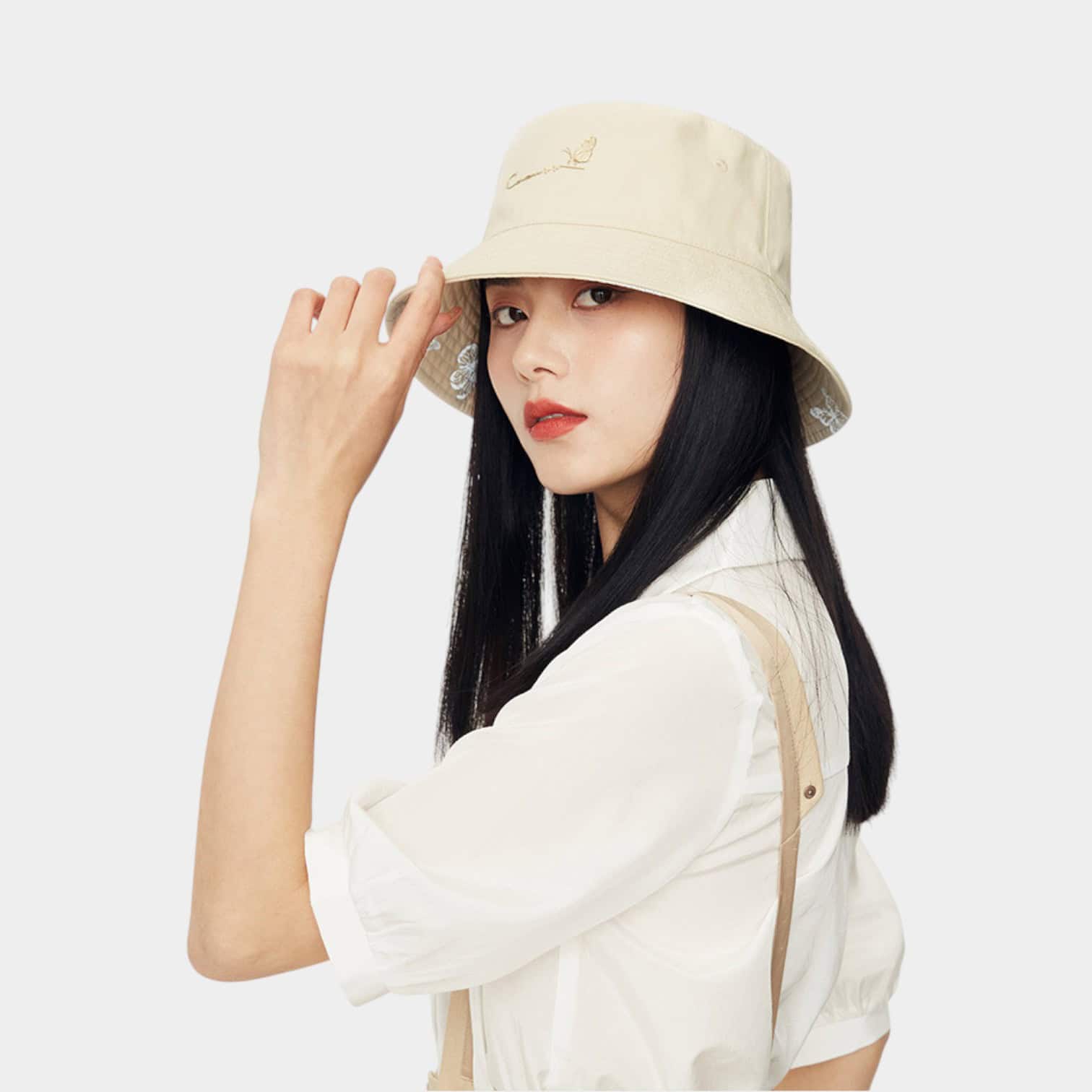 Damen Fischerhut mit Blumenmuster – Bild 4