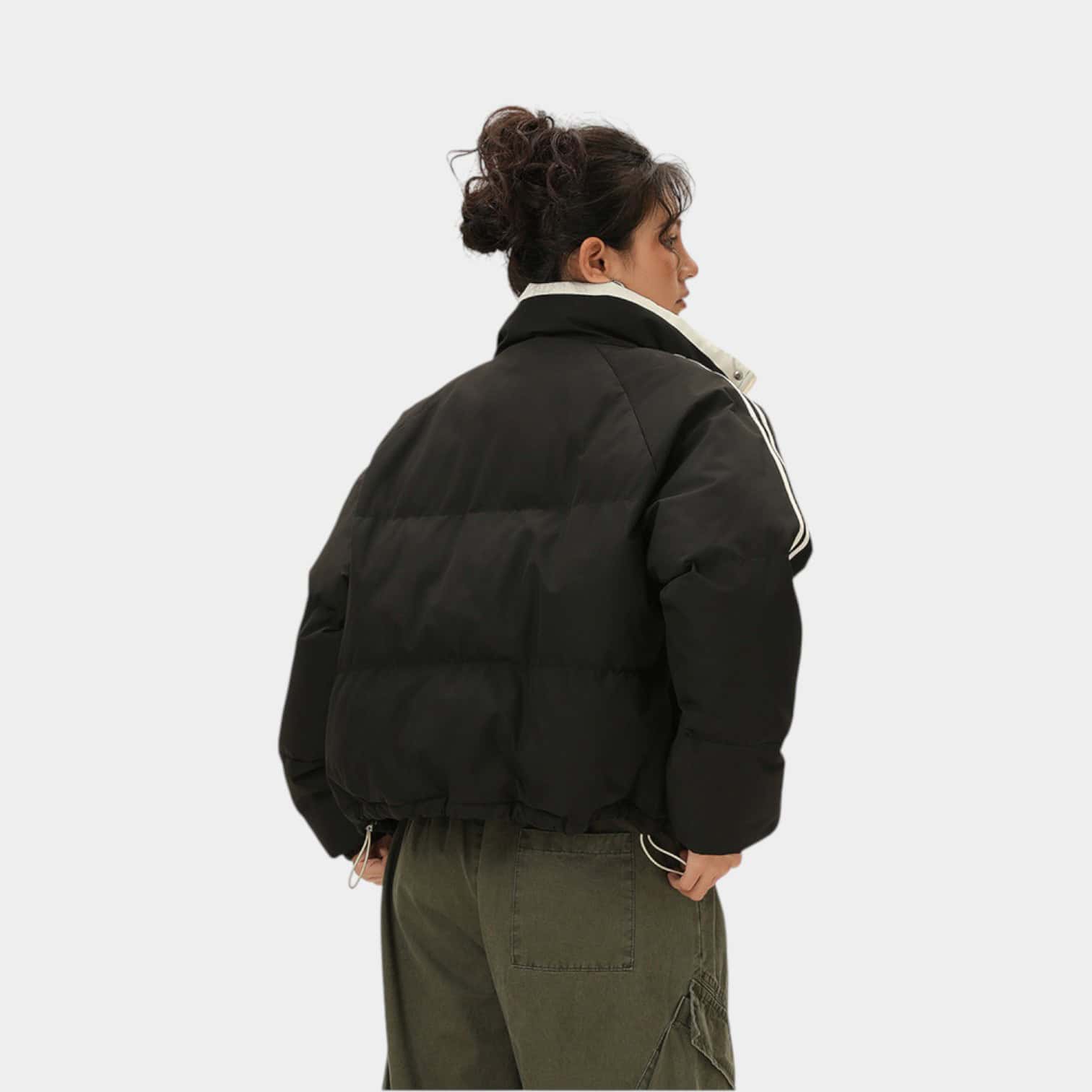 Gestreifte Damen Steppjacke mit langen Ärmeln – Bild 5