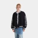 Unisex Varsity Jacke mit Textdruck und langen Ärmeln