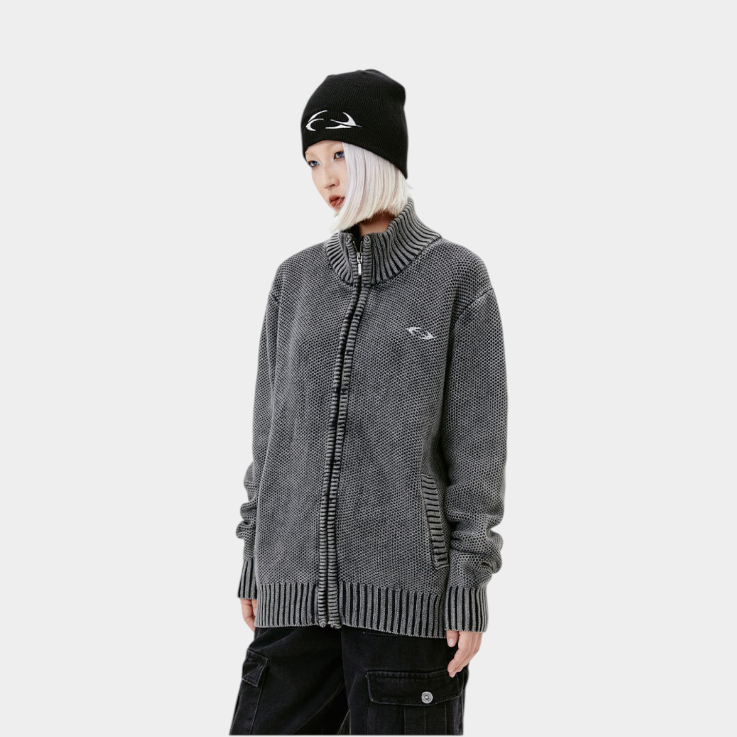 Unisex Regular Fit Langarm Strickpullover – Bild 4