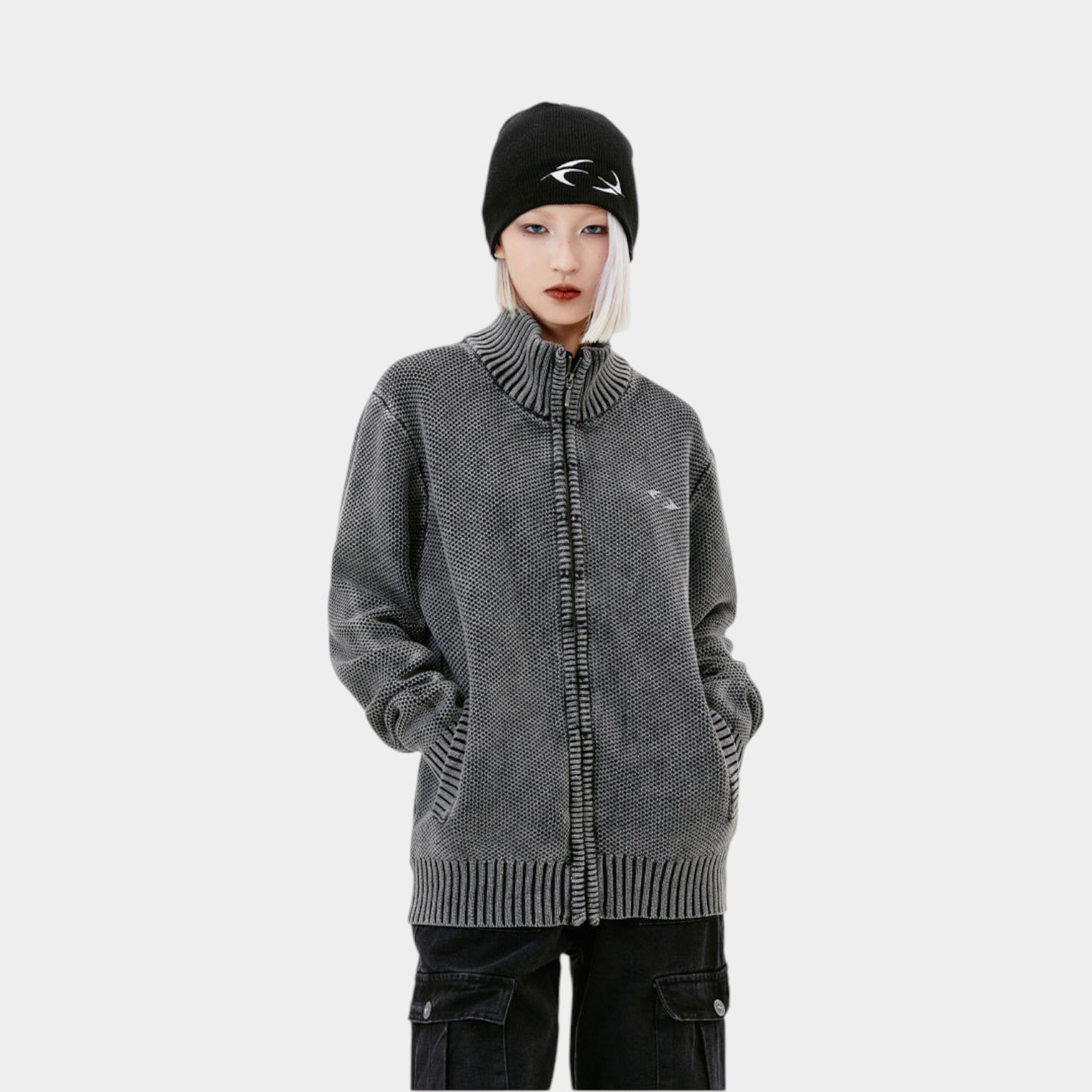 Unisex Regular Fit Langarm Strickpullover – Bild 3