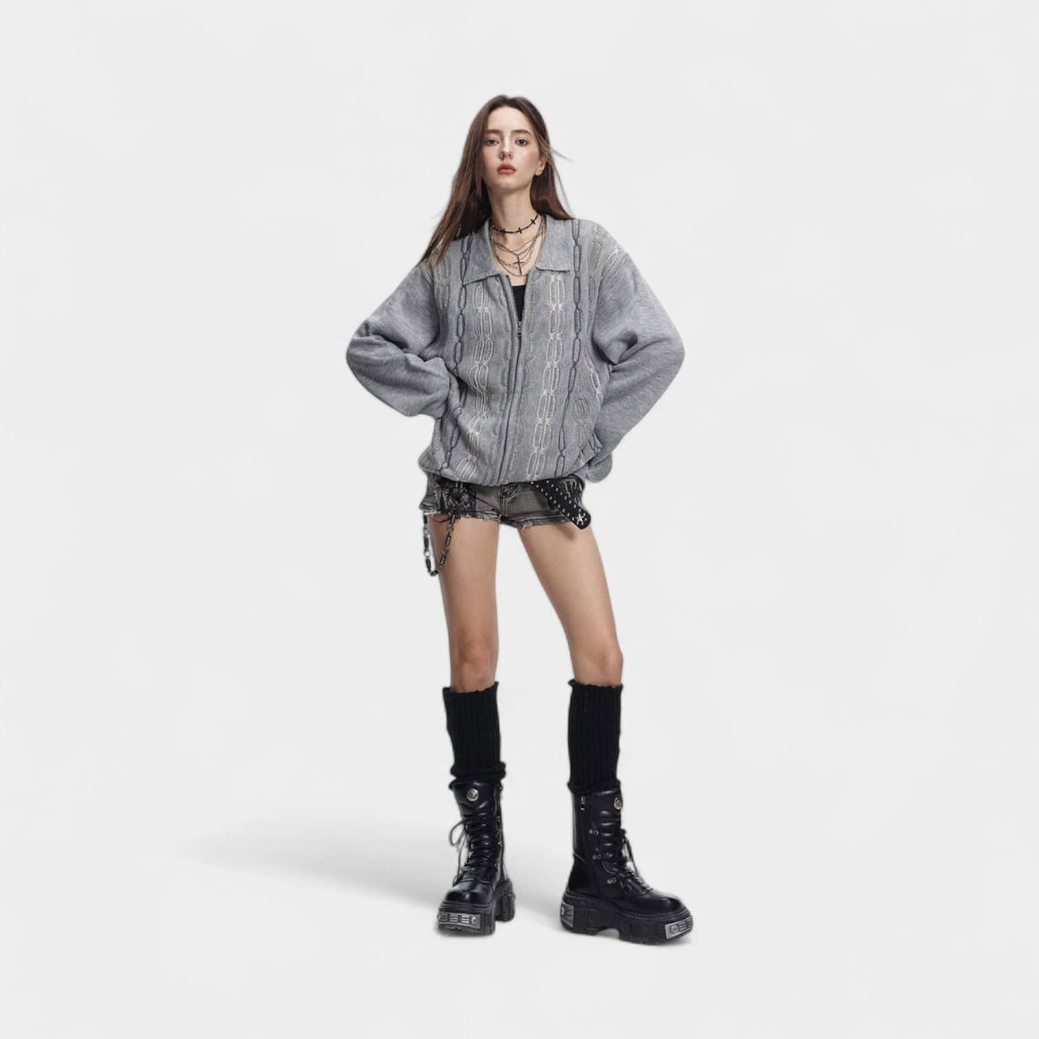 Unisex Regular Fit Langarm Strickpullover – Bild 5