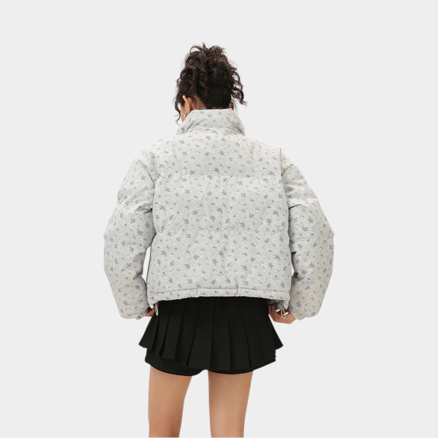 Damen Steppjacke mit Blumenmuster und langen Ärmeln – Bild 4