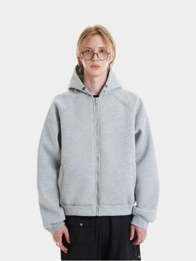 Herren Oversized Langarm Jacke mit Reißverschluss