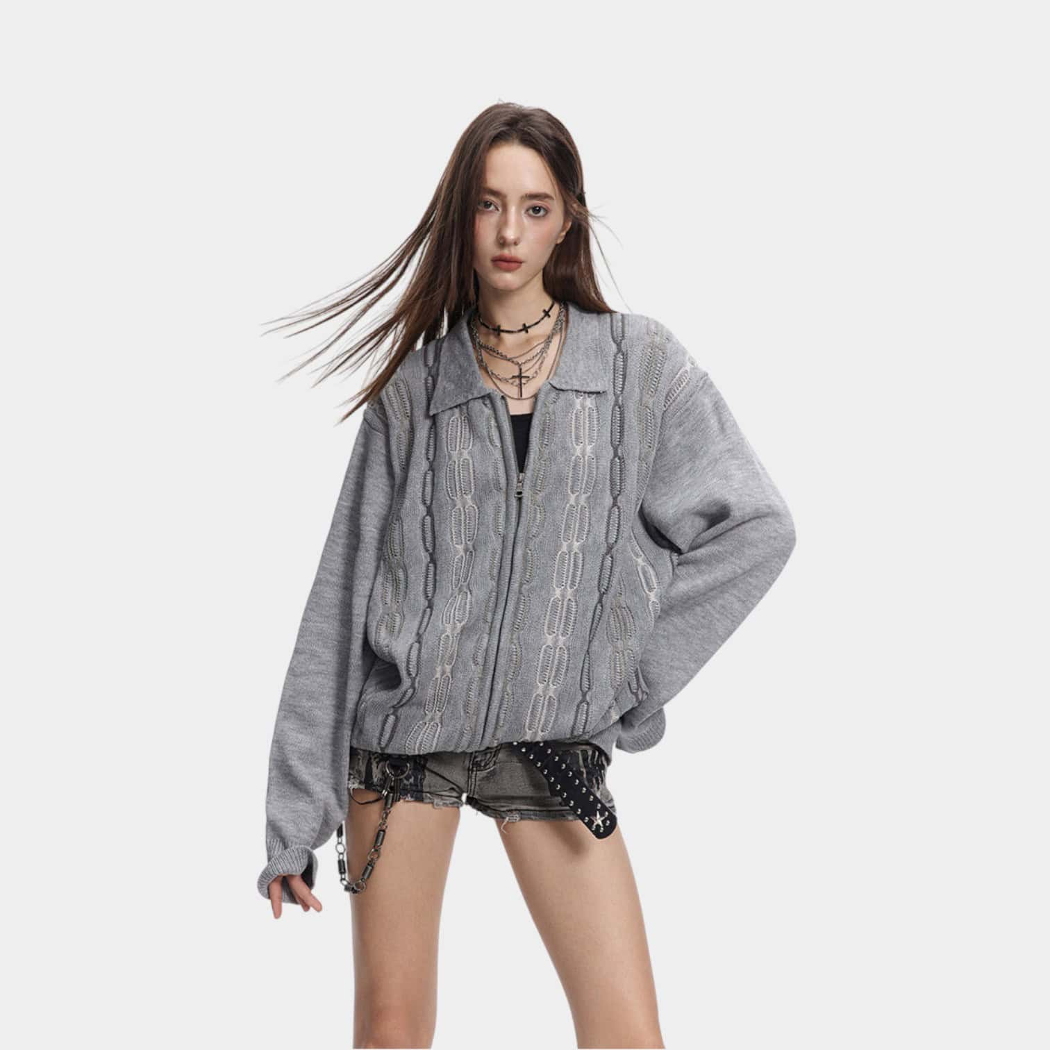 Unisex Regular Fit Langarm Strickpullover – Bild 4