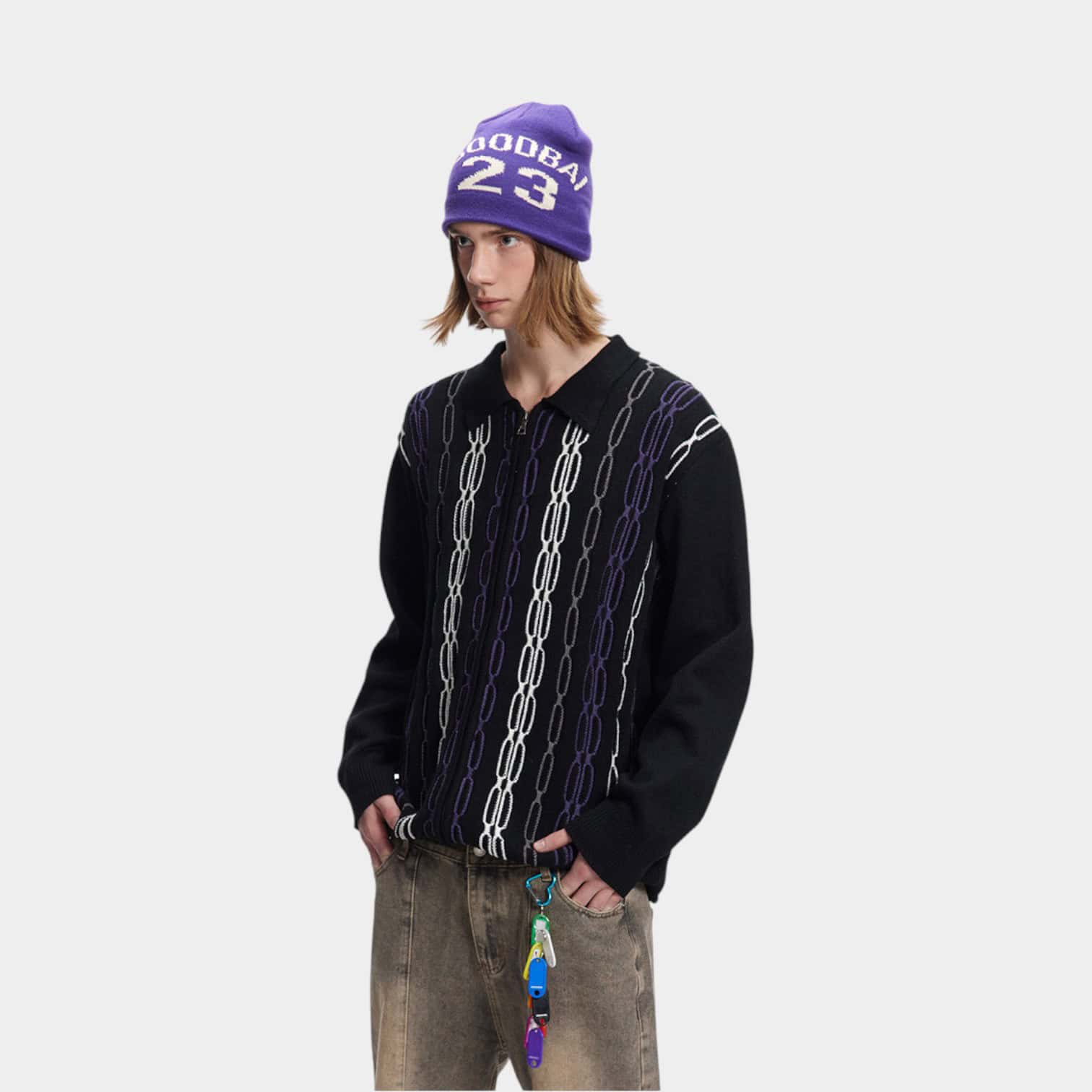 Unisex Regular Fit Langarm Strickpullover – Bild 2