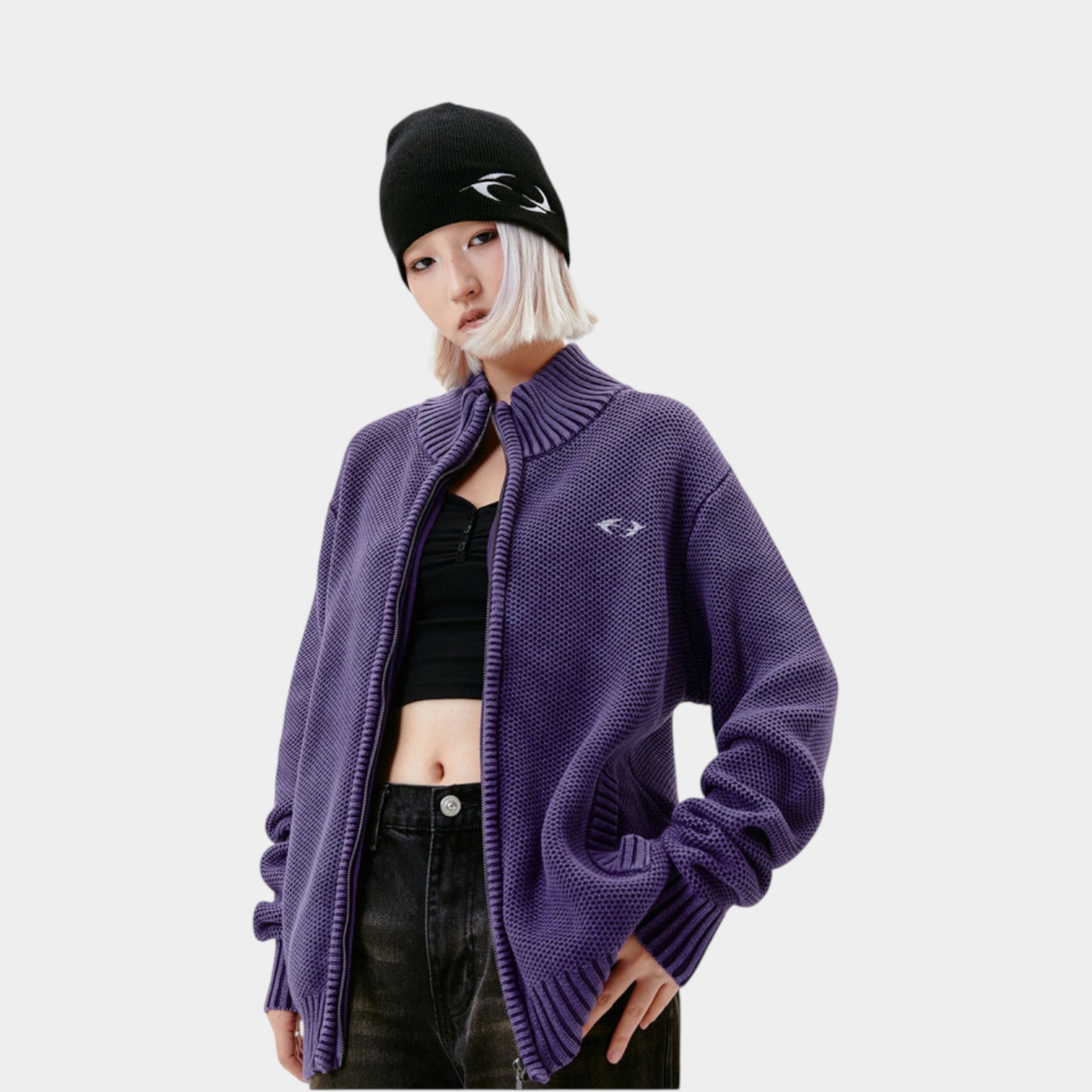 Unisex Regular Fit Langarm Strickpullover – Bild 6