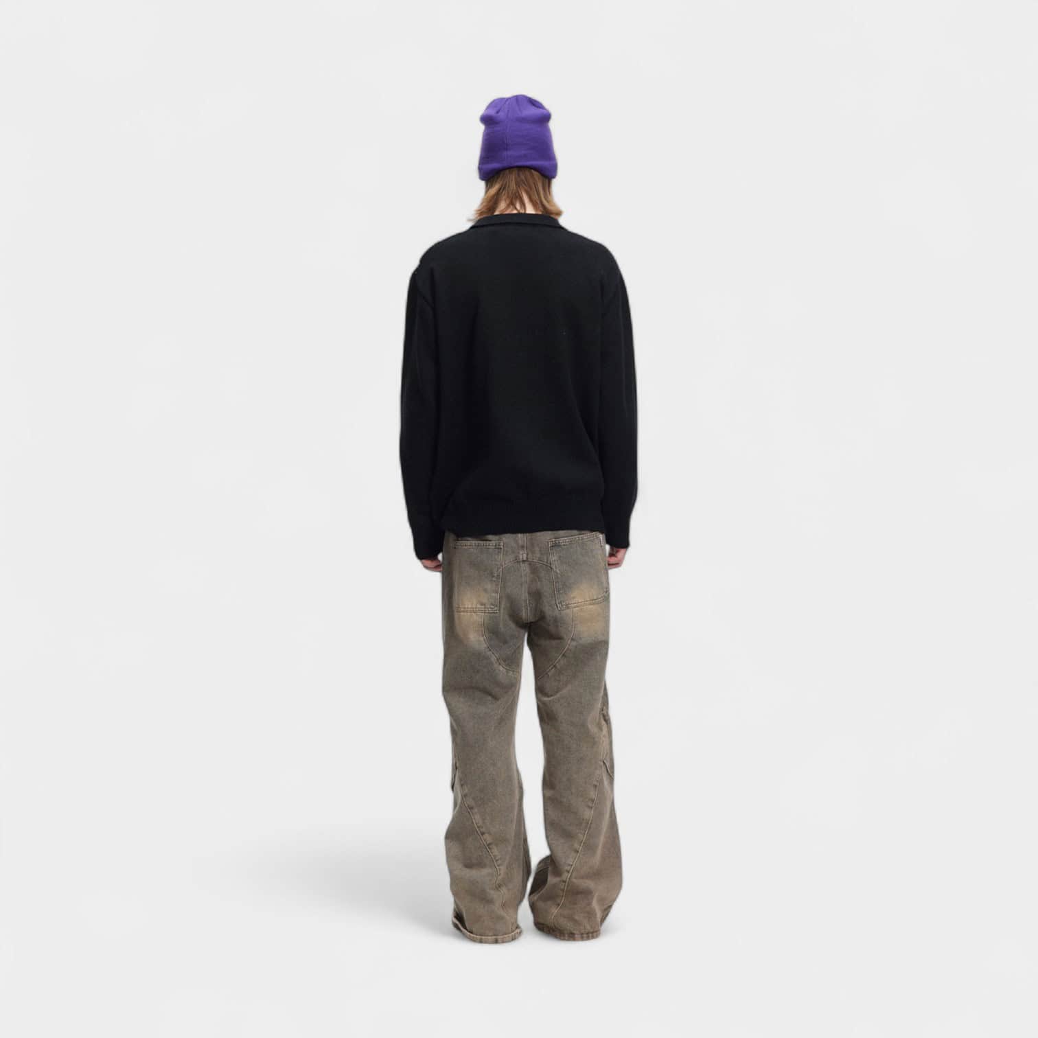 Unisex Regular Fit Langarm Strickpullover – Bild 3