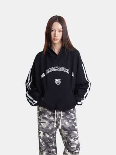 Damen Hoodie mit Textdruck und langen Ärmeln