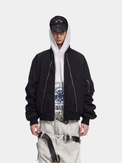 Unisex Bomberjacke mit langen Ärmeln in regulärer Passform