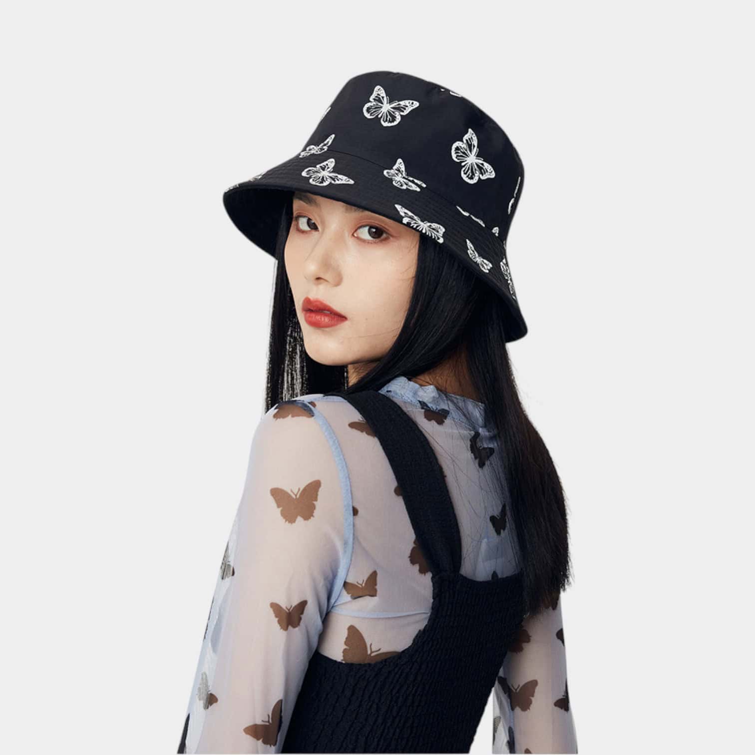 Damen Fischerhut mit Blumenmuster – Bild 3