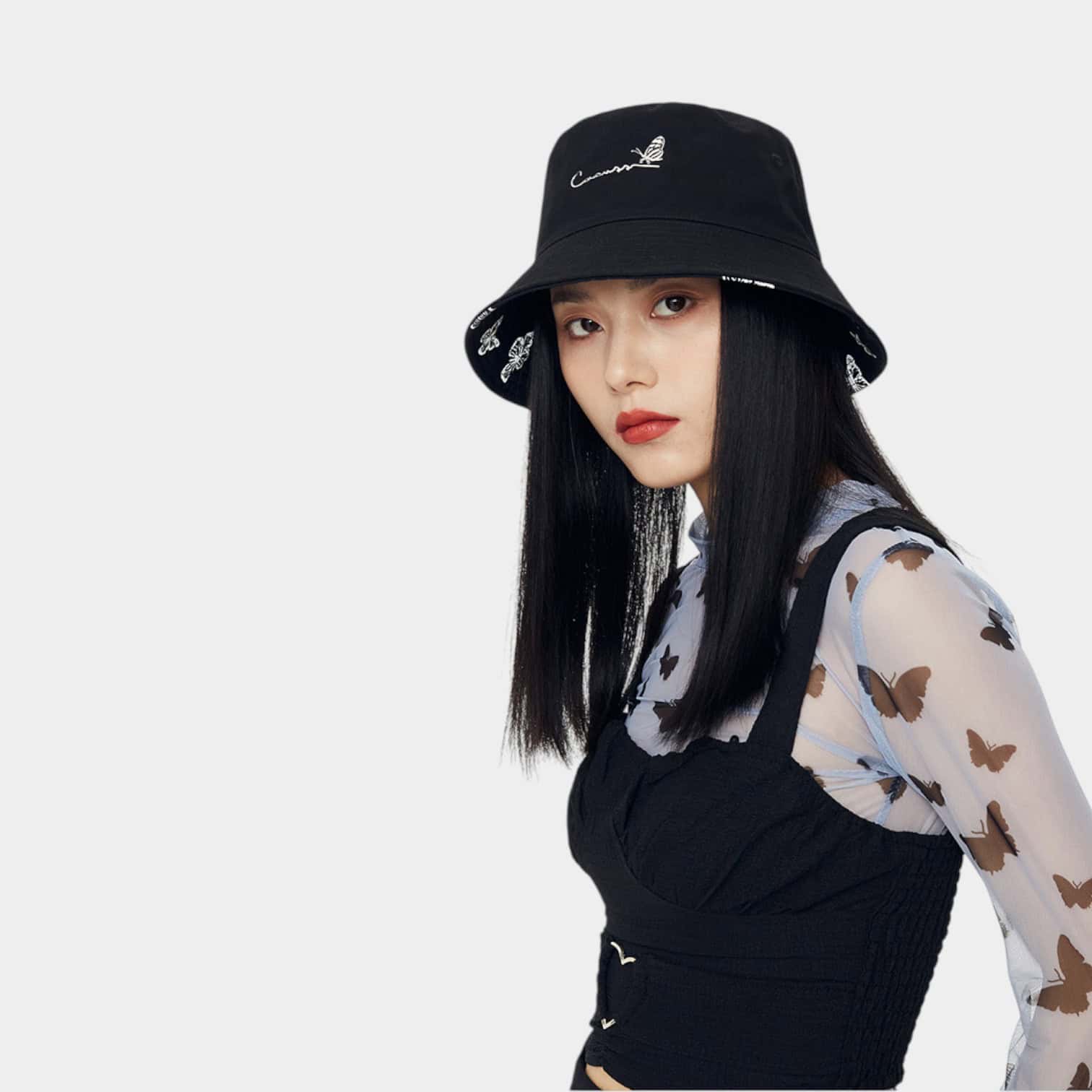 Damen Fischerhut mit Blumenmuster – Bild 2