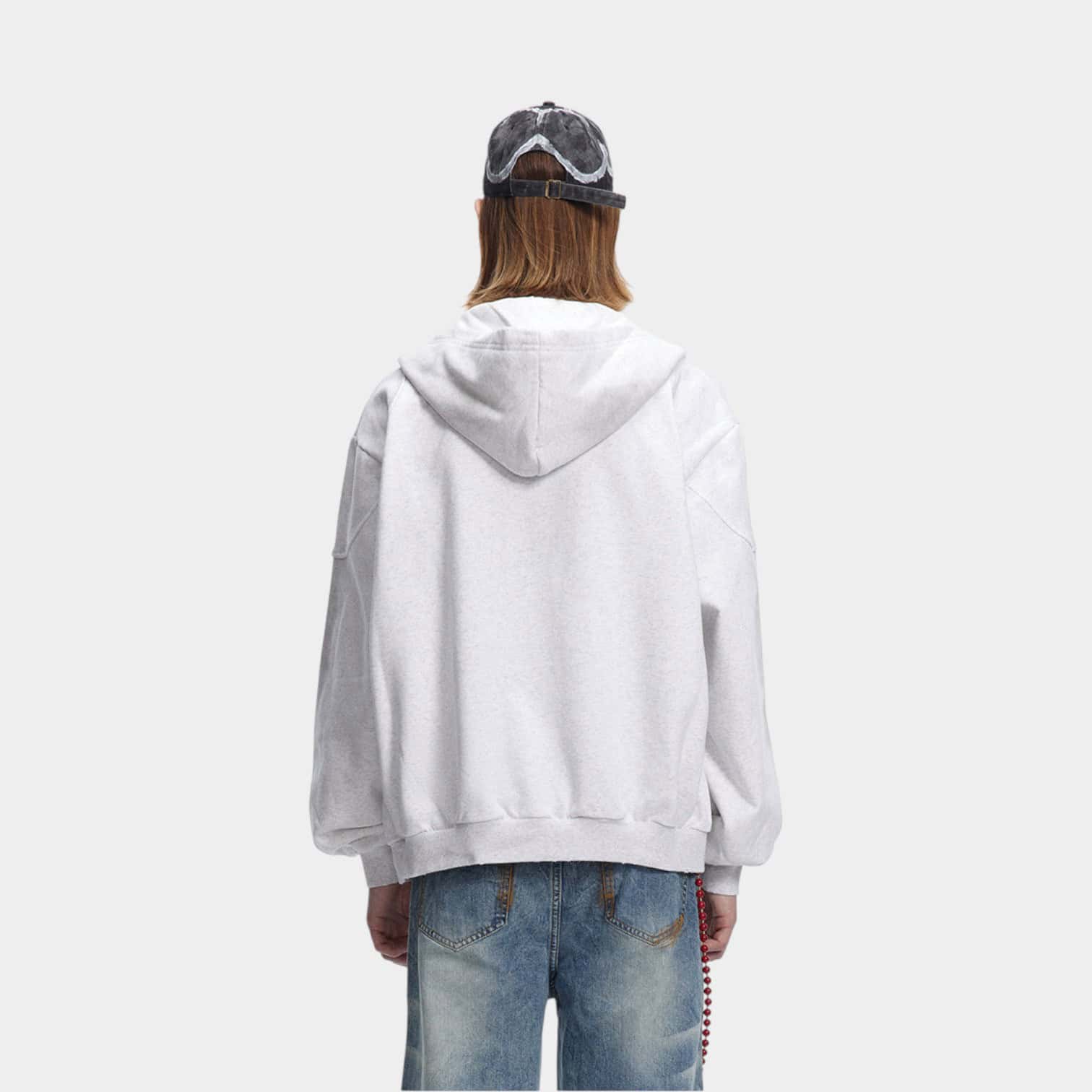 Herren Oversized Langarm Jacke mit Reißverschluss – Bild 3