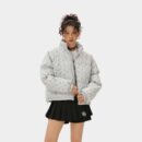 Damen Steppjacke mit Blumenmuster und langen Ärmeln